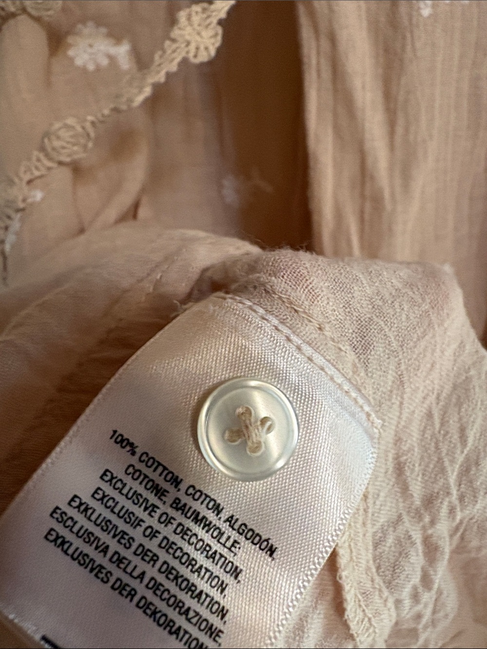 Anthropologie Embroidered Cotton Gauze Tunic Dress - Picture 9 of 10